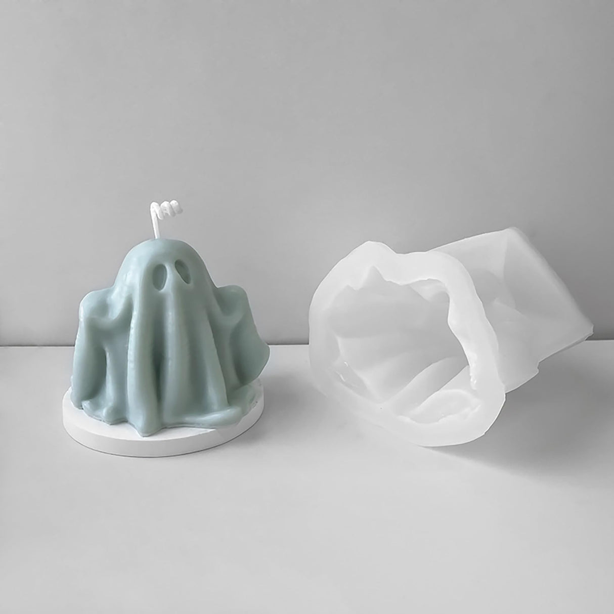 Halloween Molds Ghost Resin Mold - Resin Casting Silicone Molds for Home Decor & Candle Making Wave Spiral Mold ESEDAGE