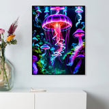 Zythron Diamond Painting Kits for Adults Glowing Jellyfish DIY 5D Diamond Art Kits Beginners Full Drill gem Art Crystal Craft Kits for Home Wall Art Bedroom Decor Gifts 12x16 inch Zythron