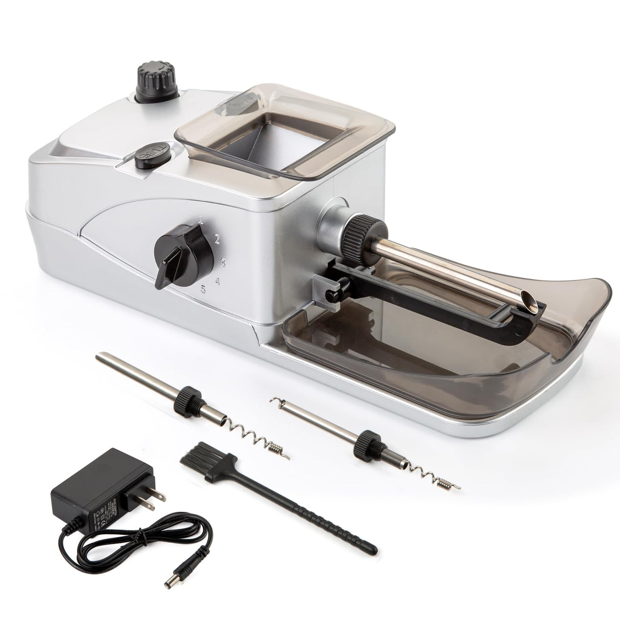 Electric Cigarette Rolling Machine, Automatic Cones Loader, Mini Portable Pre Rolled Cones Filling Maker, Automatic Roller, 308D Silver ASKJHKD