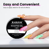 RARJSM 3D Sculpting Gel Clear Painting Gel Polish Nail Art Designs No Wipe Chrome Nail Powder Nails Charms Rhinestone Decoration Adhesive Glue Drawing Painted Sculpture Hard Gelpolish Curing Requires RARJSM