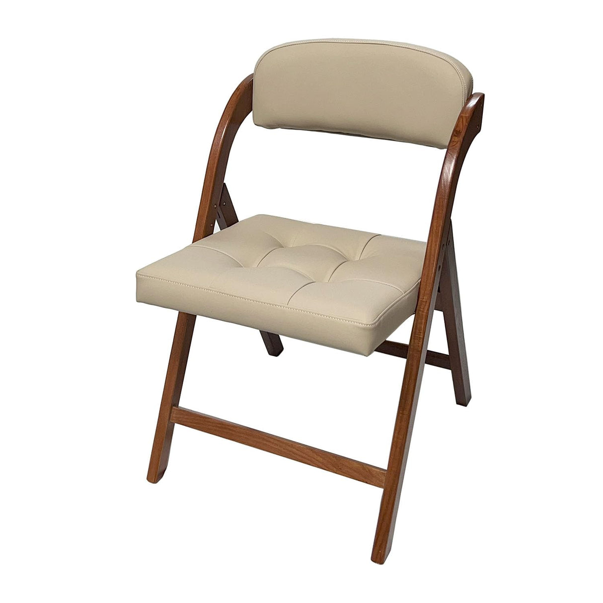 FeliChair Wood Folding Chair with Upholster Seat and Back, Luxury, Comfortable, and Durable Foldable Chairs for Indoor or Outdoor, Set of 2 (Fruitwood) FeliChair