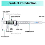 Kynup Digital Caliper, Caliper Measuring Tool, Micrometer Dial Vernier Caliper Digital, Full Turn Off, Stainless Steel, Switch from Inch Metric Fraction (6Inch/150MM) Kynup