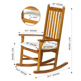 Panana Acacia Wood Rocking Chair Outdoor Porch Rocker with Cushion for Patio, Garden, Balcony, Backyard, Living Room Panana