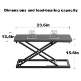 Decoholic Single 24 inch Scissors Lift Keyboard and Mouse Riser, Height Adjustable Standing Desk Converter for Ergonomic Sit Stand Workstations，suitable to hold large/small items (24inch, Black) Decoholic