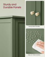 VASAGLE Floor Storage Cabinet, Freestanding Storage Unit with 2 Adjustable Shelves, for Bathroom Living Room Dining Kitchen, 11.8 x 23.6 x 31.5 Inches, Forest Green UBCB060C01 VASAGLE