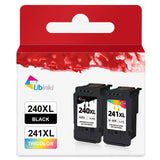 Ubinki Remanufactured Ink Cartridge Replacement for Canon 240XL 241XL PG-240 CL-241 PG240 CL241 XL Black and Color Combo for MG3620 MG3600 TS5120 TS5100 MG2120 MG3520 MX452 MX512 MX472 MG2220 Printer Ubinki
