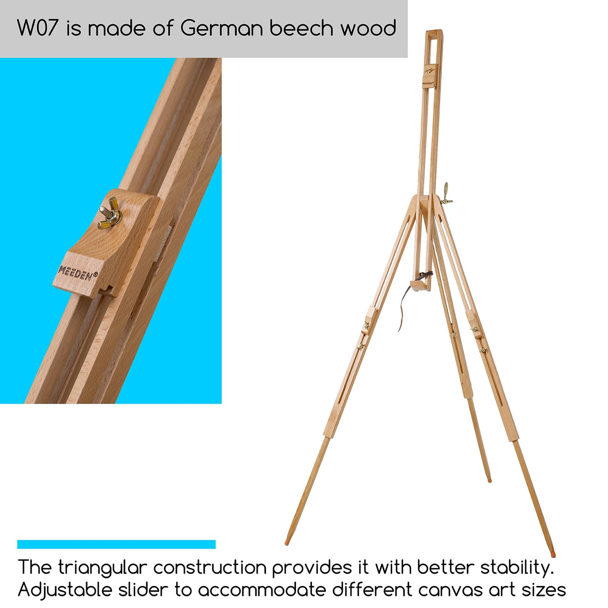 MEEDEN Tripod Field Painting Easel with Carrying Case - Solid Beech Wood Universal Tripod Easel Portable Painting Artist Easel, Perfect for Painters Students, Landscape Artists, Hold Canvas up to 34" MEEDEN