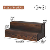 TIRYIUOU 2 Pack Bottle Display Shelf, Wood Bar Bottle Shelves,Tabletop Wine Rack,Tiered Bottle Stand, Bar Shelf Stand for Liquor, Liquor Bottle Display Shelf, Bar Display, Home Storage TIRYIUOU