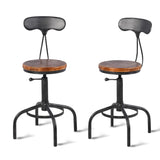 Topower 3 Piece Pub Table and Stool Set Round Bar Table Adjustable Height Coffee Table Farmhouse Counter Height Bar Stools with Backrest Silver 1 Table + 2 Stools Topower