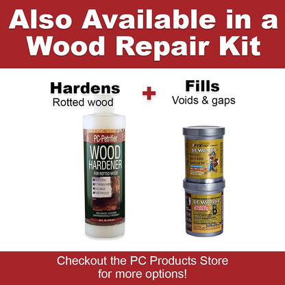 PC Products PC-Woody Wood Repair Epoxy Paste, Two-Part 12 oz in Two Cans, Tan - WoodArtSupply