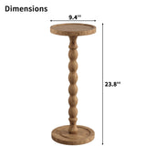 iFaveorr Small Side Table, Rubberwood‌ Drink Table for Small Spaces, Solid Wood Pedestal Coffee Tables, Round End Tables for Living Room, Sofa Couch, Bedroom, Corners, and Office (Brown, 9.4 inch) iFaveorr