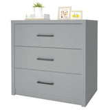 Zhiseek 3 Drawer Dresser for Bedroom, Wood Samll Chest of Drawers with Wide Storage Organizer, Mid-Century Modern Tall Nightstand for Closet, Entryway, Hallway, Grey Zhiseek