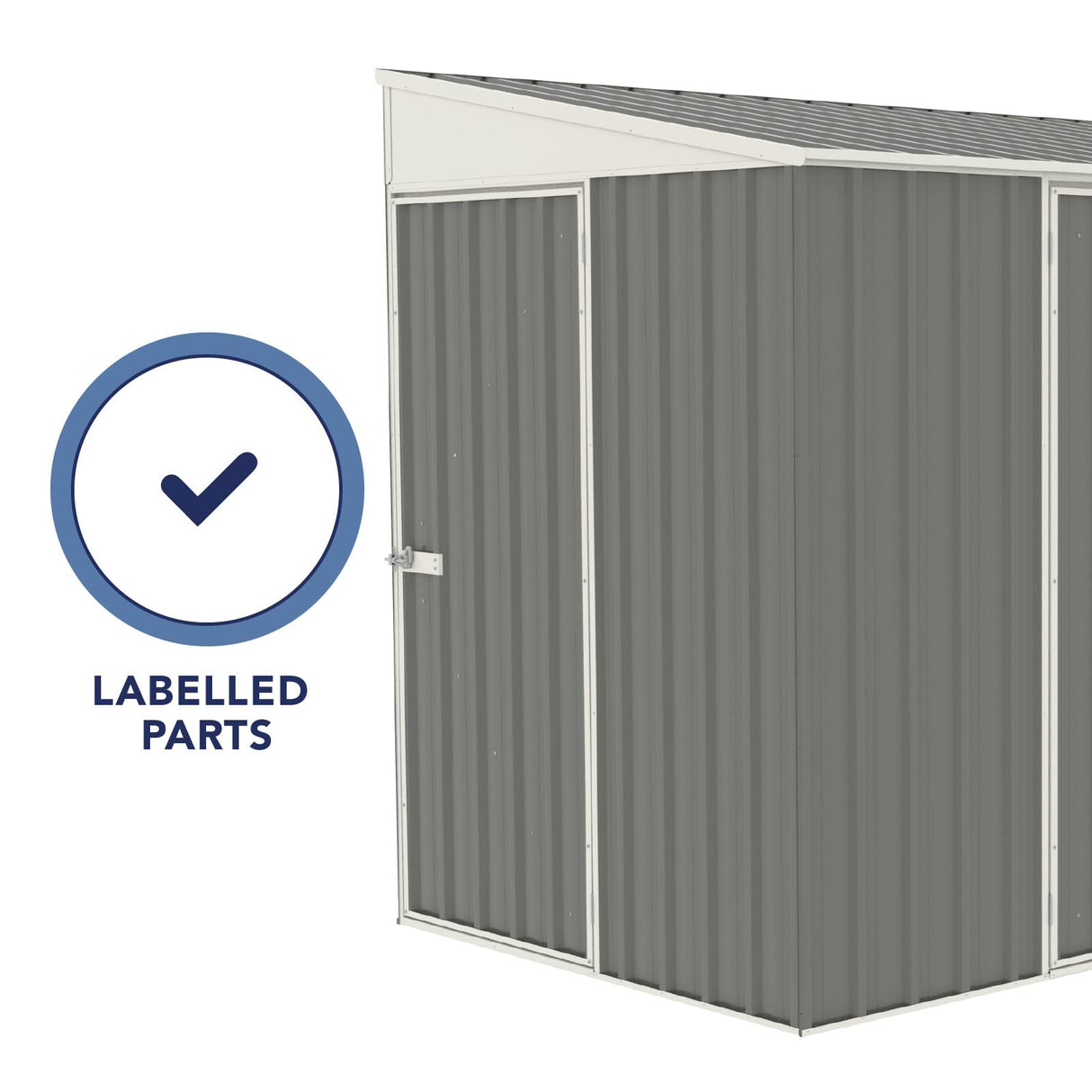 ABSCO Lean to 10 x 5 Ft. Metal Bike Shed, Aluminum and Steel Utility Tool Shed, Outdoor Storage for Backyard, Lawn, Bikes, 50 Sq. Ft., Woodland Gray ABSCO