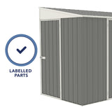 ABSCO Lean to 10 x 5 Ft. Metal Bike Shed, Aluminum and Steel Utility Tool Shed, Outdoor Storage for Backyard, Lawn, Bikes, 50 Sq. Ft., Woodland Gray ABSCO