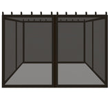 Coverify Replacement Gazebo Mosquito Netting 10x10FT, Universal Outdoor Pergola 4-Panel Patio Screen Walls with Zipper (Mosquito Netting ONLY, Black) Coverify