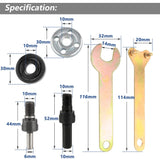 Yakamoz Drill Angle Grinder Adapter with Flange Nut Parts Set, 6mm and 10mm Drill Arbor Mandrel Adaptor with 3 Set Replacement Grinder Flange Nuts and Spanner Wrench Conversion Tool YAKAMOZ