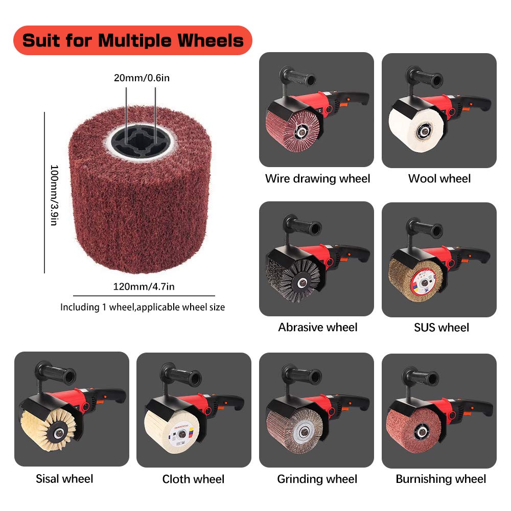 BriSunshine Surface Conditioning Tool 1400W, Electric Burnishing Tool Machine, 8 Variable Speed Wheel Sander Polisher for Wood Metal Stainless Steel with 1 Wheel, Lock Switch (UL Certified) BriSunshine
