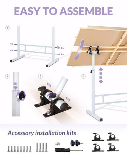 Portable Puzzle Table with Drawers Colorful and Jigsaw Puzzle Board with Adjustable Legs, 1500 1000 Pieces 3-Tilting-Angle Puzzle Tables for Adults, Easy to Move, Birthday Gifts for Women mom - WoodArtSupply