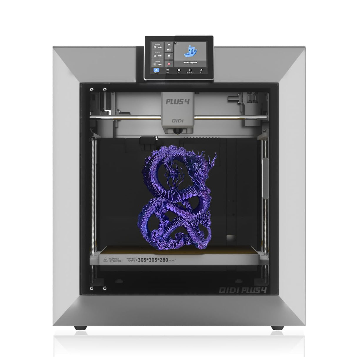 QIDI PLUS4 3D Printer, Max 600mm/s High-Speed Printing, 65℃ Chamber Heat, Fully Auto Leveling, 370°C Direct Extruder with Integrated Nozzle, Support PPS-CF Filaments, Large Print Size 12"x12"x11" R QIDI TECHNOLOGY