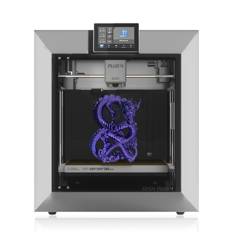 QIDI PLUS4 3D Printer, Max 600mm/s High-Speed Printing, 65℃ Chamber Heat, Fully Auto Leveling, 370°C Direct Extruder with Integrated Nozzle, Support PPS-CF Filaments, Large Print Size 12"x12"x11" R QIDI TECHNOLOGY