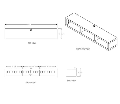 Martin Furniture Floating Tv Console, 60", Skyline Walnut - WoodArtSupply