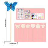 ccHuDE 18 Pcs 6 Styles Unfinished Wooden Princess Wands Wood Fairy Wands DIY Magical Wand Make Your Own Princess Wand with 3 Sheets Gem Stickers for Party ccHuDE