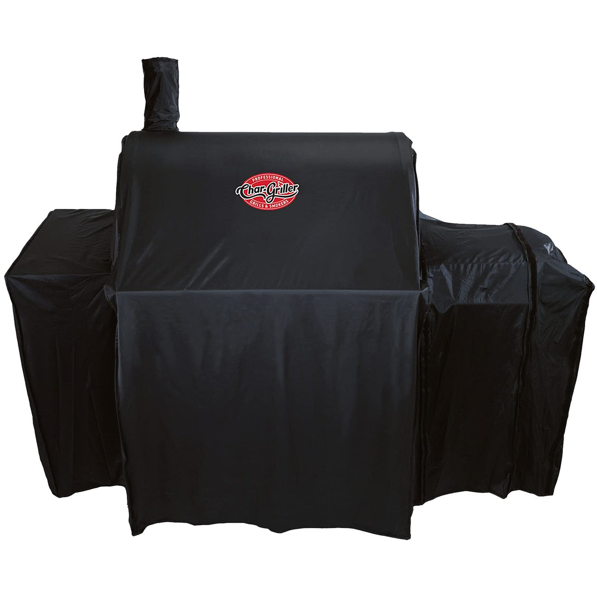 Char-Griller® Durable Polyester Grill and Smoker Cover with Waterproof Material, PVC Lining, and Extendable Design in Black, 46"L x 23"W x 48.5"H, Model 5555 Char-Griller