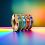 Mindahand 3D Printer Filament Pla Filament 1.75mm Bundle Tri Color Filament Silk PLA 3 in 1 Triple Color Pla Cardboard Spool Rainbow Filament 4X 250G Multicolor 3D Printing Filament MINDAHAND