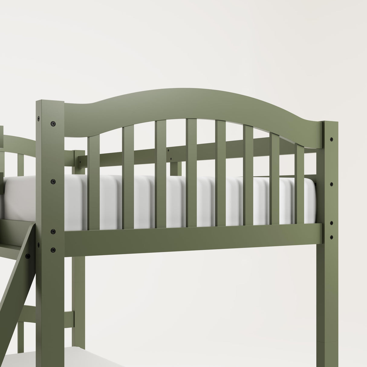 Storkcraft Long Horn Twin-Over-Twin Bunk Bed (Olive) - GREENGUARD Gold Certified, Converts to 2 Individual Twin Beds, Wood Slats, Bunk Bed Twin Over Twin for Kids, Ideal for Kids Storkcraft