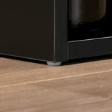 HOMCOM Stylish Black Bar Table with 3-Tier Storage Shelves for Kitchen and Dining Spaces HOMCOM