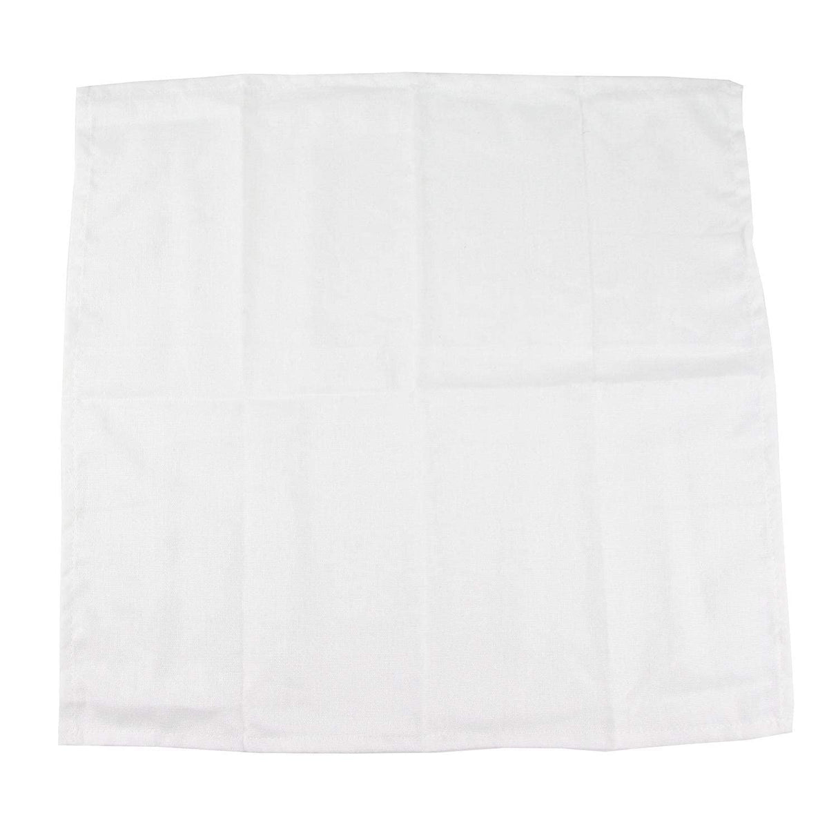 INFEI Solid Color Cotton Linen Blended Thin Dinner Cloth Napkins - Set of 12 (40 x 40 cm) - for Events & Home Use (White) INFEI