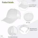 10 PCS Sublimation Blank Trucker Hats Plain Blank Baseball Caps Adjustable Back Strap Unisex Blank Mesh Caps Men Women DIY (Cotton, White) Lnrueg