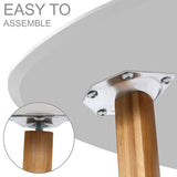 BAMEOS Bamboo Nesting Triangle End Table,Set of 2 Coffee Table Modern Minimalist Side Table for Living Room, Balcony in White BAMEOS