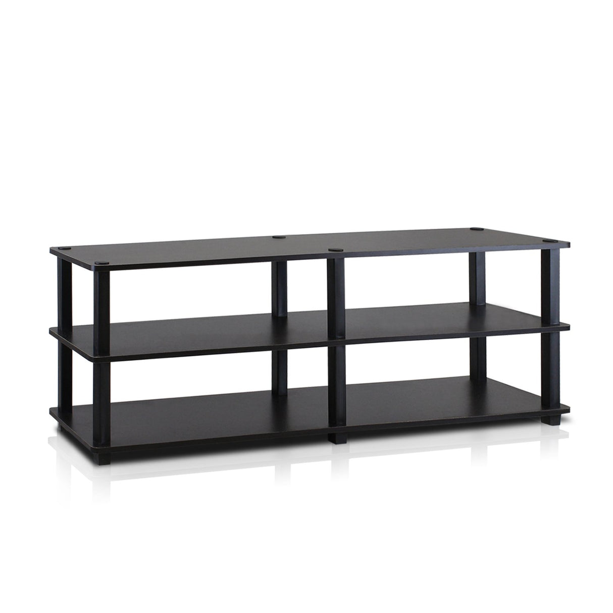 Furinno Turn-S-Tube No Tools 3-Tier Entertainment TV Stands, Espresso/Black Furinno