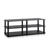 Furinno Turn-S-Tube No Tools 3-Tier Entertainment TV Stands, Espresso/Black Furinno