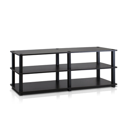 Furinno Turn-S-Tube No Tools 3-Tier Entertainment TV Stands, Espresso/Black - WoodArtSupply