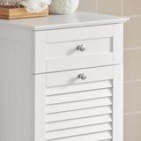 SoBuy Bathroom Laundry Cabinet Tilt-Out Hamper Unit Hidden Basket Organizer with Sliding Drawer Freestanding Narrow Sorter, White BZR73-W SoBuy