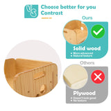 FUNLIO Height Adjustable Montessori Weaning Table and Chair Set for Age 1-3, Quality Solid Wood Toddler Table and 2 Chairs, Kids Table and Chairs for Reading/Eating/Playing,CPC Certified (3pcs Set) FUNLIO