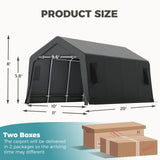EROMMY 10x20 FT Heavy Duty Carport with All-Steel Metal Frame, Portable Garage with Reinforced Base, All-Season Car Canopy for Car, Boat, Truck ﻿ EROMMY