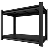 Rufokisa 40" W 2-Tier Garage Shelving Heavy Duty, 1000LBS Loads Garage Storage Shelves, Metal Shelving Units and Storage Racks, Industrial Utility Shelf Heavy Duty,40" Wx16 Dx36 H, Black Rufokisa