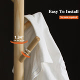 Z&L HOUSE Coat Rack Freestanding, Pure Natural Solid Wooden Coat Tree, 8 Hooks And Adjustable Height Floor Hanger, Used In The Bedroom Living Room Office To Hang Clothes, Hats, Bags Z&L HOUSE