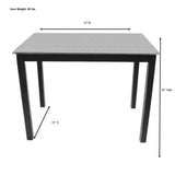 Carolina Chair & Table Cambell Stainless Steel Top Counter Height Bar Table – Contemporary Rectangular Alloy Steel Base with Natural Wood Legs Furniture - Stylish Chestnut Black Handle (Antique Black) Carolina Chair & Table