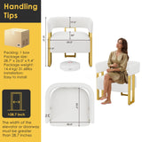 STHOUYN Modern White Accent Chair Set of 2, Boucle Barrel Chairs Set of 2, Arm Chairs for Living Room Bedroom (2, White) STHOUYN