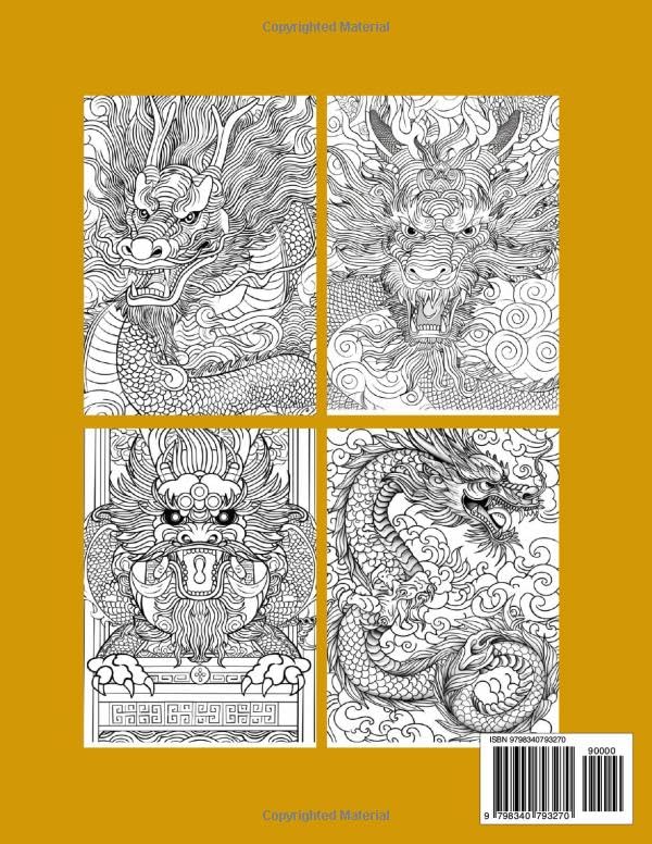 World of Dragon Coloring Book: Mystical Dragons Coloring Pages For Teens And Adults, Stress Relief and Relaxation Designs WoodArtSupply