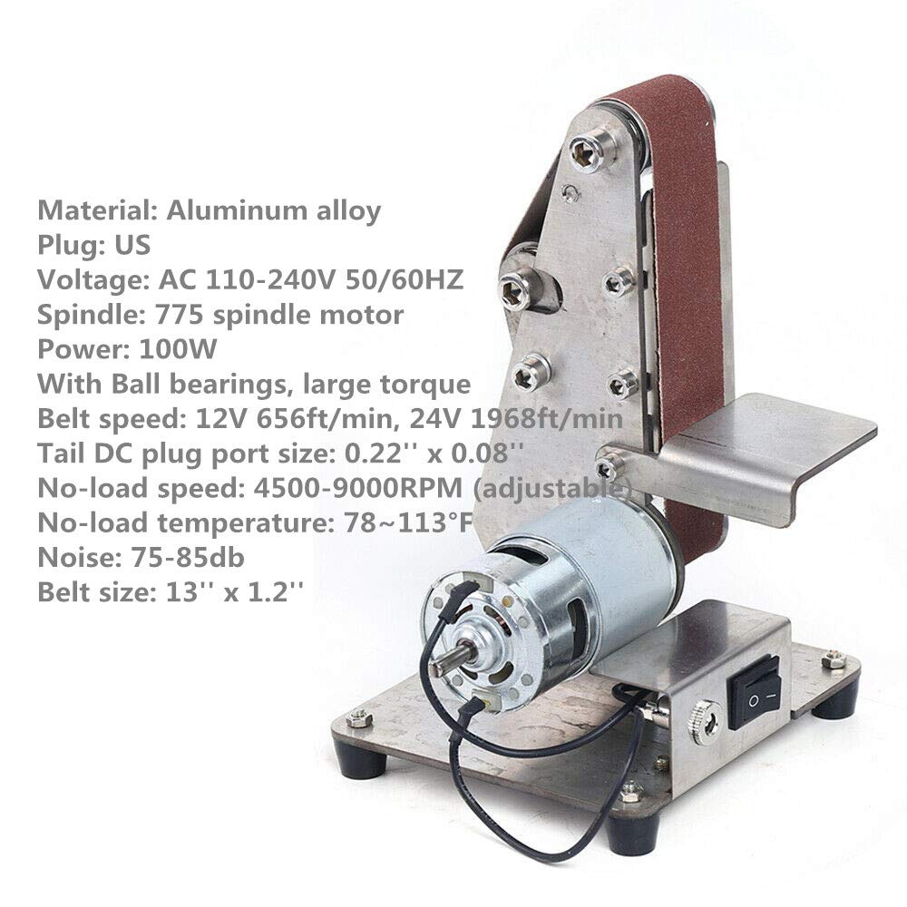 Belt Sander Electric Mini Belt Sander Grinder Polisher Sharpener Polishing Grinding Machine DIY Sand Mill Adjustable Speed Wood Sanding Tool (9000RPM - WoodArtSupply