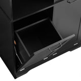 68” Tall Bathroom Storage Cabinet with 2 Tilt Out Laundry Hamper, Freestanding Bathroom Storage Cabinet with Door and Adjustable Shelves, Black Bellemave