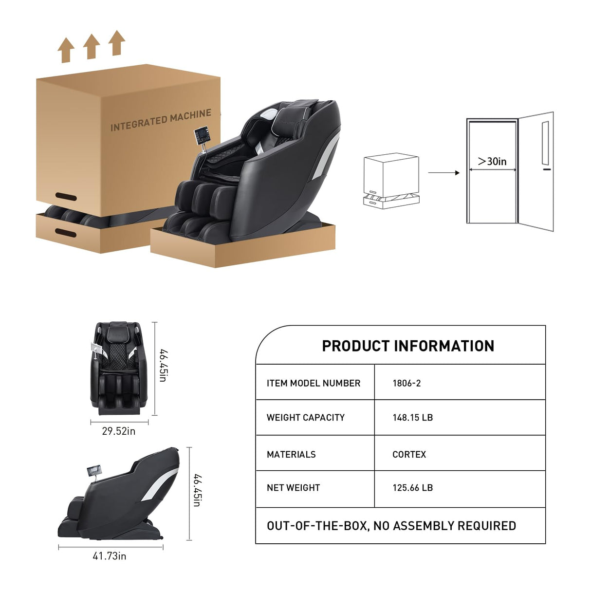 Redcamp Massage Chair Full Body: with 8-Point Fixed Nodes, Zero Gravity, Waist & Leg Heating, Airbag Massage, Bluetooth Music, LED Remote, Foot Rollers, Auto Programs, Adjustable Calf Redcamp