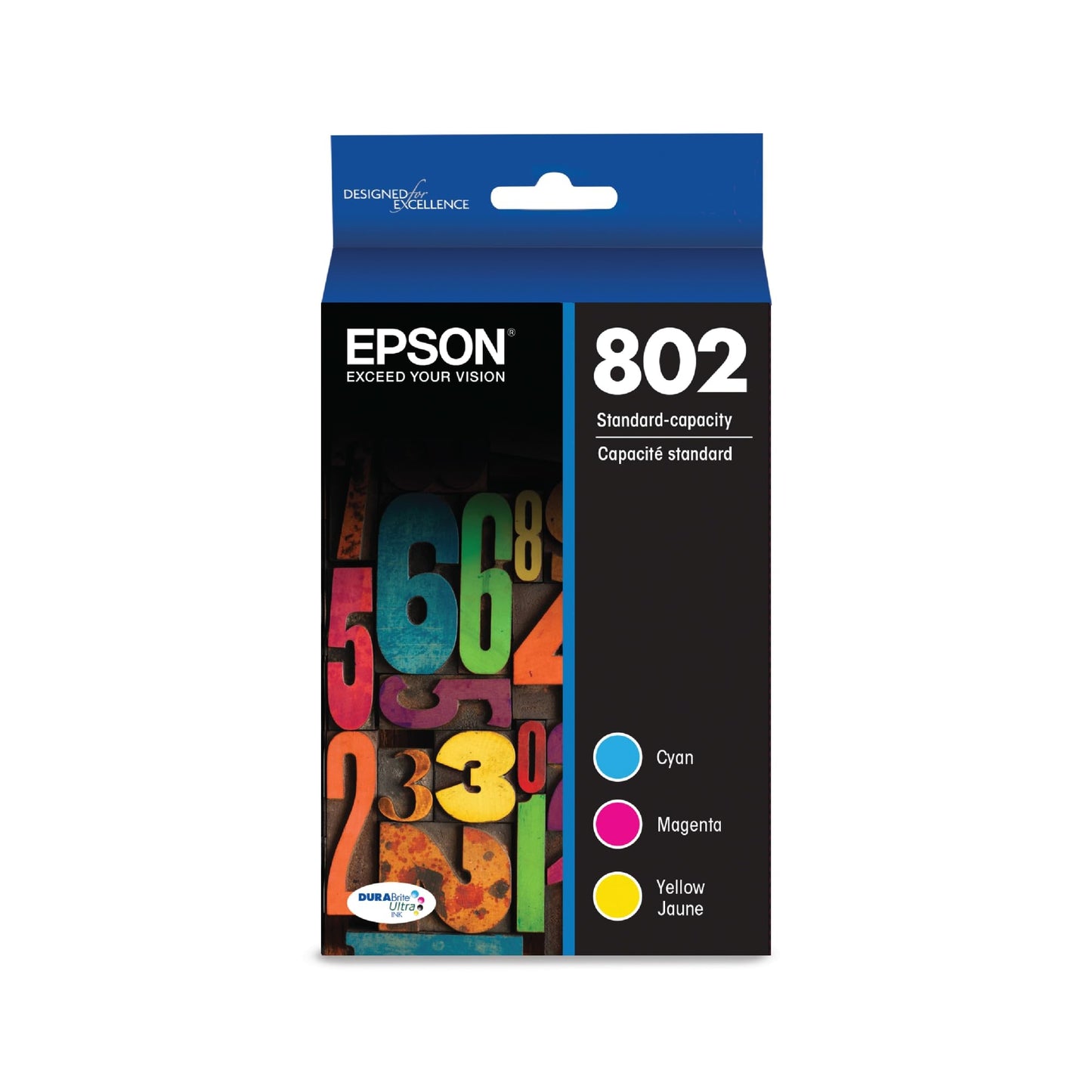 EPSON 802 DURABrite Ultra Ink Standard Capacity Color Combo Pack (T802520-S) Works with WorkForce Pro WF-4720, WF-4730, WF-4734, WF-4740