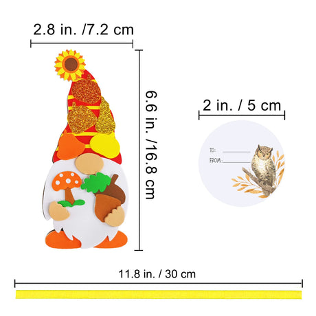 Winlyn 24 Sets Fall Craft Kits DIY Fall Gnome Ornaments Decorations Art Sets Fall Leaf Pumpkin Sunflower Foam Stickers Arts and Crafts for Kids Autumn Halloween Thanksgiving Activity Art Project Winlyn