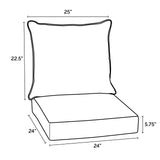 Arden Selections Outdoor Deep Seat Cushion Set, 24 x 24, Rain-Proof, Fade Resistant, Deep Seat Bottom and Back Cushion for Chair, Sofa, and Couch, 24 x 24, Sapphire Aurora Blue Damask Arden Selections